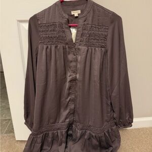 Anthropology Pilcro Purple Smocked Blouse